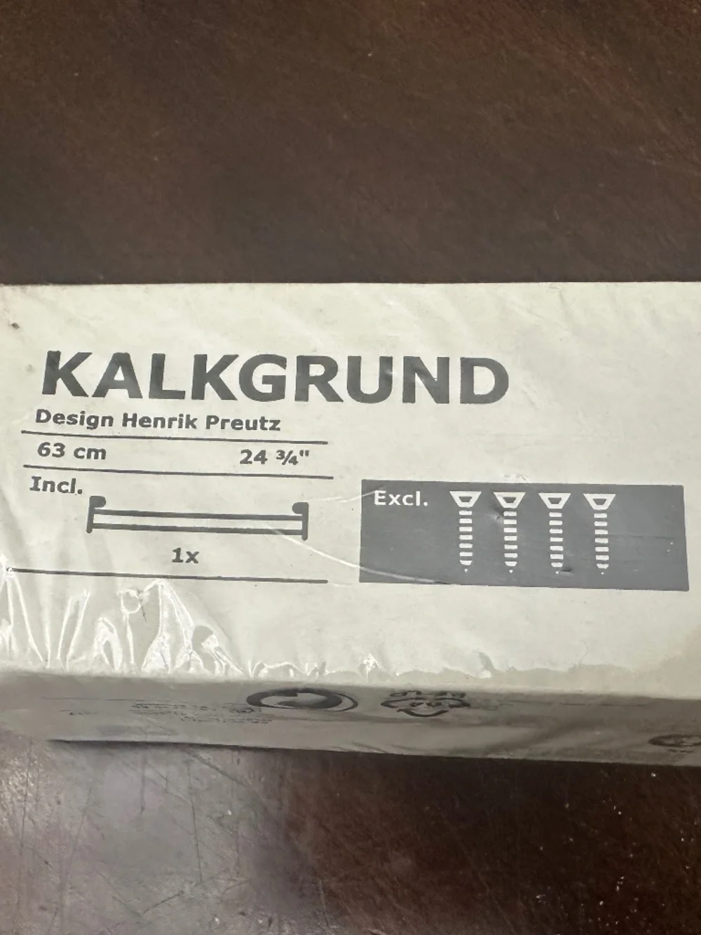 IKEA KALKGRUND CHROME PLATED BATHROOM DOUBLE TOWEL RACK 902.914.72 - 24.75